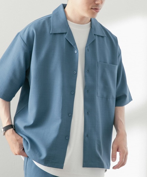 ITEMS URBANRESEARCH(アイテムズ アーバンリサーチ)の「オープンカラーショートスリーブシャツ+センタープレスパンツ セット(セットアップ・メンズ・ブルー/グレー/ブラック・MEDIUM/LARGE)」の14枚目の写真