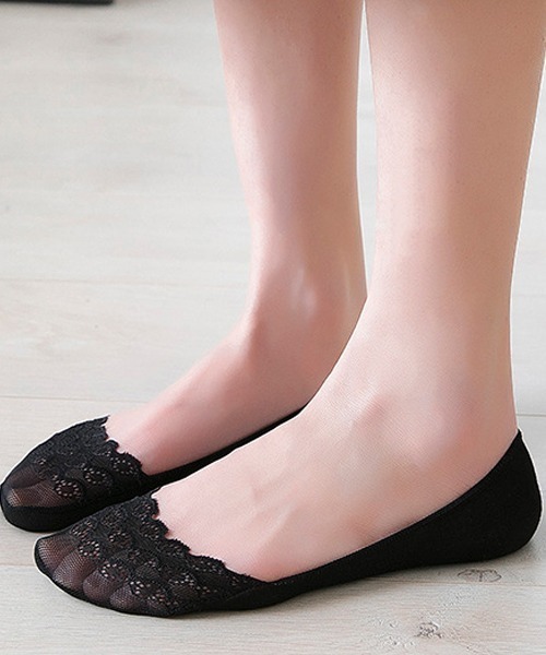 Fun & Daily（ファンアンドデイリー）の「F&D : レースボートソックス（ソックス/靴下・レディース・グレー/ベージュ/ブラック・FREE）」の2枚目の写真