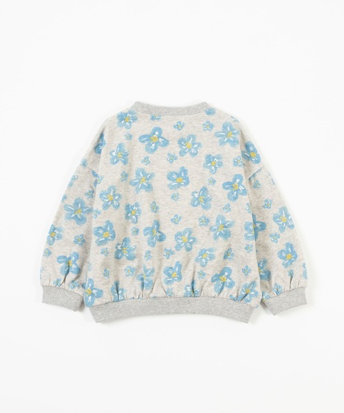 KP（ケーピー）の「日本製/お花プリントのミニ裏毛トレーナー(100～130cm)（スウェット・キッズ・杢グレー/オフホワイト・120cm/130cm/110cm/100cm）」の6枚目の写真