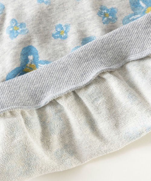 KP（ケーピー）の「日本製/お花プリントのミニ裏毛トレーナー(100～130cm)（スウェット・キッズ・杢グレー/オフホワイト・120cm/130cm/110cm/100cm）」の8枚目の写真