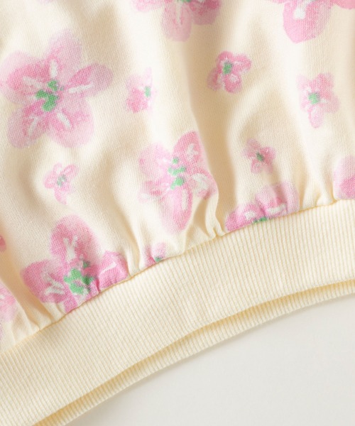 KP（ケーピー）の「日本製/お花プリントのミニ裏毛トレーナー(100～130cm)（スウェット・キッズ・杢グレー/オフホワイト・120cm/130cm/110cm/100cm）」の10枚目の写真
