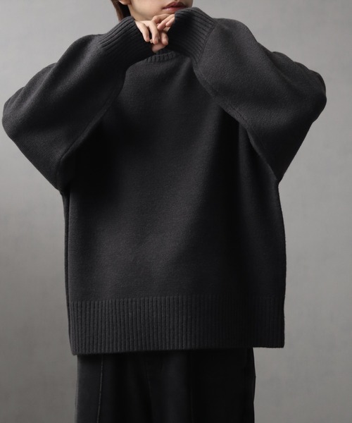 VTWELVE ブラック クルーネックセーター Veritecoeur｜クルーネックニット VCK-232 - Véritécoeur(ヴェリテ