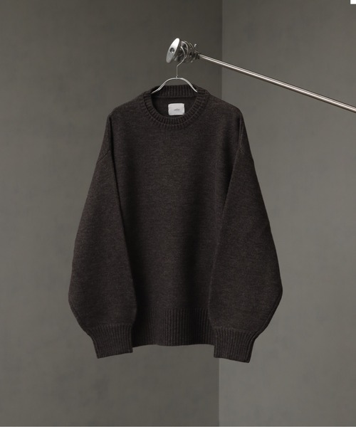 美品　バトナー　モヘア ニット セーター　ボリュームスリーブ　ブルー×ブラック welise/ウェライズ】マルチプルファンクションズ ボリューム