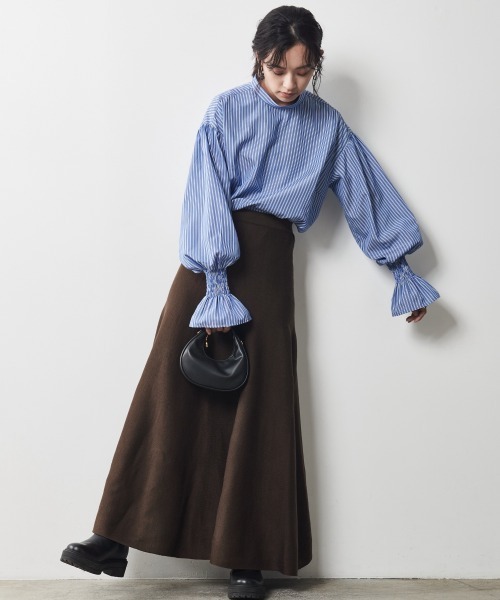 CHIC STYLE（シックスタイル）の「＜大きいサイズ＞ビッグリボン付き袖フリルブラウス シックスタイル（シャツ/ブラウス・レディース・ブルー系/ホワイト系・3L/LL/4L/L/5L）」の17枚目の写真