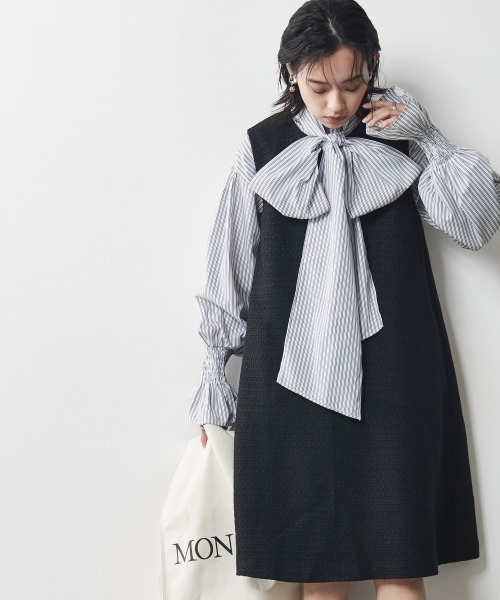 CHIC STYLE（シックスタイル）の「＜大きいサイズ＞ビッグリボン付き袖フリルブラウス シックスタイル（シャツ/ブラウス・レディース・ブルー系/ホワイト系・3L/LL/4L/L/5L）」の21枚目の写真