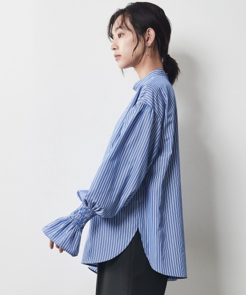 CHIC STYLE（シックスタイル）の「＜大きいサイズ＞ビッグリボン付き袖フリルブラウス シックスタイル（シャツ/ブラウス・レディース・ブルー系/ホワイト系・3L/LL/4L/L/5L）」の5枚目の写真