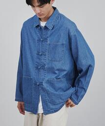 coen | ビッグシルエットデニムチャイナシャツ(シャツ/ブラウス)