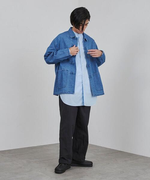 coen（コーエン）の「ビッグシルエットデニムチャイナシャツ（シャツ/ブラウス・メンズ・コバルトブルー・S/M/L/XL）」の6枚目の写真