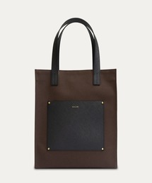 Leather Pocket Canvas Tote