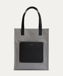 Leather Pocket Canvas Tote