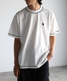 U.S. POLO ASSN. /ユーエスポロアッスン 別注 ワンポイント刺繍ロゴ オーバーサイズ 配色Tシャツ<ユニセックス>