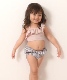 LEAD（リード）の「ワンショルダー水着フリル柄パンツ２点セット ベビーキッズ（水着）」