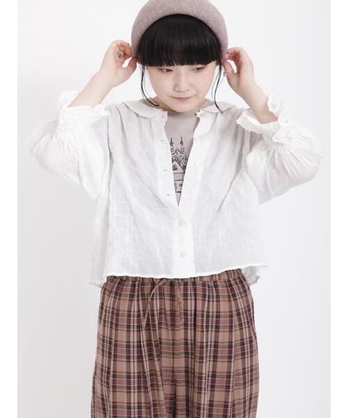 Samansa Mos2（サマンサ モスモス）の「シアーセーラーブラウス（シャツ/ブラウス・レディース・ミント/オフホワイト/ボルドー/ブラック・F）」の8枚目の写真