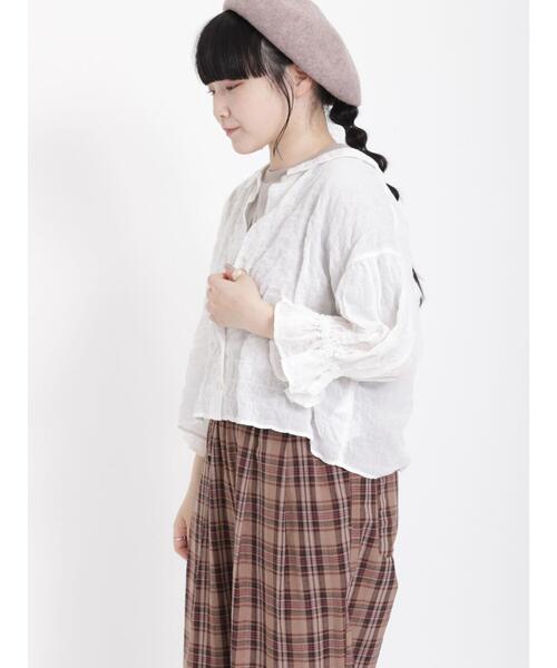 Samansa Mos2（サマンサ モスモス）の「シアーセーラーブラウス（シャツ/ブラウス・レディース・ミント/オフホワイト/ボルドー/ブラック・F）」の10枚目の写真