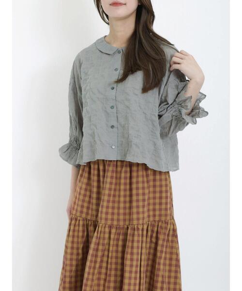 Samansa Mos2（サマンサ モスモス）の「シアーセーラーブラウス（シャツ/ブラウス・レディース・ミント/オフホワイト/ボルドー/ブラック・F）」の19枚目の写真