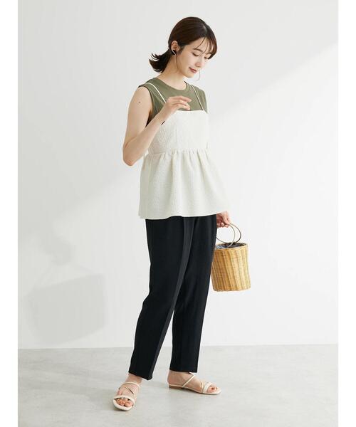 ELENCARE DUE（エレンカーレデュエ）の「・ELENCARE　DUE　フクレジャカードキャミソール（インナーウェア/肌着・レディース・ブラック/ピンク/アイボリー・FREE）」の4枚目の写真