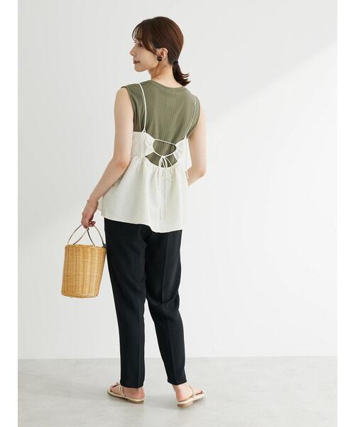 ELENCARE DUE（エレンカーレデュエ）の「・ELENCARE　DUE　フクレジャカードキャミソール（インナーウェア/肌着・レディース・ブラック/ピンク/アイボリー・FREE）」の6枚目の写真