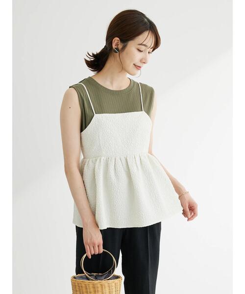 ELENCARE DUE（エレンカーレデュエ）の「・ELENCARE　DUE　フクレジャカードキャミソール（インナーウェア/肌着・レディース・ブラック/ピンク/アイボリー・FREE）」の7枚目の写真