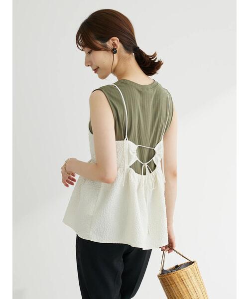 ELENCARE DUE（エレンカーレデュエ）の「・ELENCARE　DUE　フクレジャカードキャミソール（インナーウェア/肌着・レディース・ブラック/ピンク/アイボリー・FREE）」の9枚目の写真