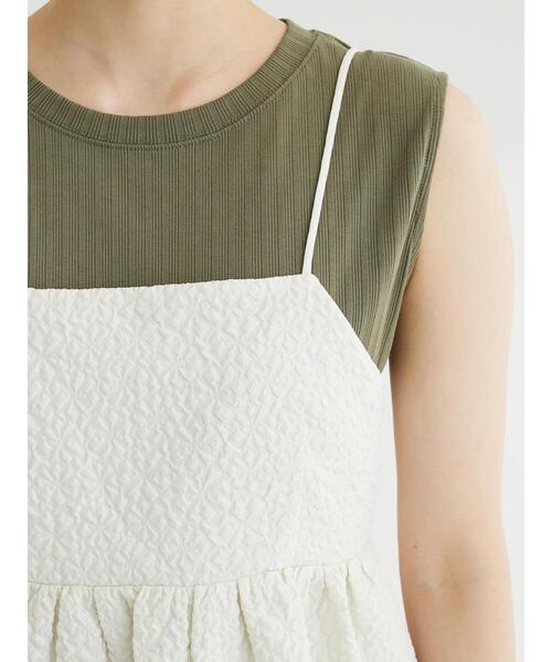 ELENCARE DUE（エレンカーレデュエ）の「・ELENCARE　DUE　フクレジャカードキャミソール（インナーウェア/肌着・レディース・ブラック/ピンク/アイボリー・FREE）」の10枚目の写真