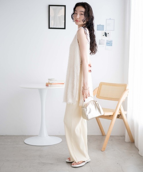 WEGO(ウィゴー)の「WEGO/フリンジサイドスリットチュニック(ワンピース・レディース・ブラック/アイボリー・FREE)」の3枚目の写真