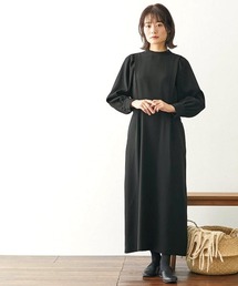 Neina | 【喪服・礼服】＜Neina＞日本製生地使用洗える防しわスタンドカラーデザインナチュラルワンピース＜大きいサイズ有＞(スーツセット)