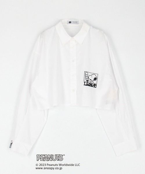 179/WG（イチナナキュウダブルジー）の「【PEANUTS】スヌーピーイラストシャツ（シャツ/ブラウス・レディース・ブルー/ピンク/オフホワイト・MEDIUM）」の5枚目の写真