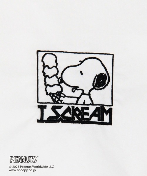 179/WG（イチナナキュウダブルジー）の「【PEANUTS】スヌーピーイラストシャツ（シャツ/ブラウス・レディース・ブルー/ピンク/オフホワイト・MEDIUM）」の15枚目の写真