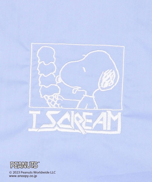 179/WG（イチナナキュウダブルジー）の「【PEANUTS】スヌーピーイラストシャツ（シャツ/ブラウス・レディース・ブルー/ピンク/オフホワイト・MEDIUM）」の16枚目の写真