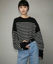 ADAM ET ROPE' | 【WEB限定・一部公式サイト限定カラー】バスクボーダーカフスパールTEE(Tシャツ/カットソー)