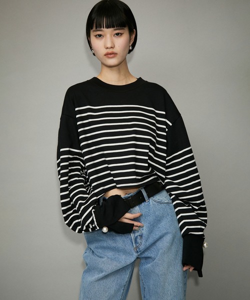 バスクボーダーカフスパールTEE ADAM ET ROPE'（アダムエロペ）の「【WEB限定・一部公式サイト