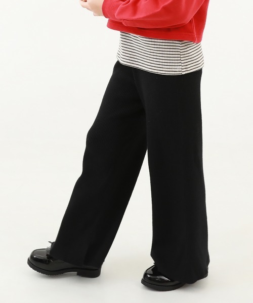 洗える チクチクしない素肌ニット リブニット フレアパンツ（その他