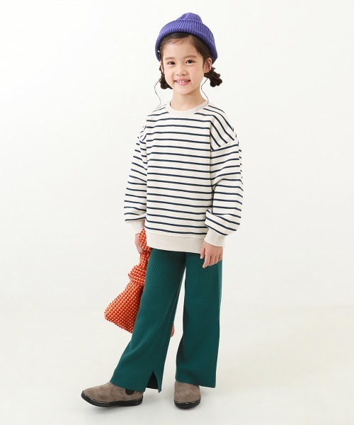 devirock（デビロック）の「洗える チクチクしない素肌ニット リブニット フレアパンツ（その他パンツ・キッズ・ダークグリーン/ブラック/グレー系/オフホワイト/ダークブラウン/チャコール/ピンク系その他2/イエロー系1・90cm/100cm/150cm/120cm/160cm/110cm/130cm/140cm）」の15枚目の写真