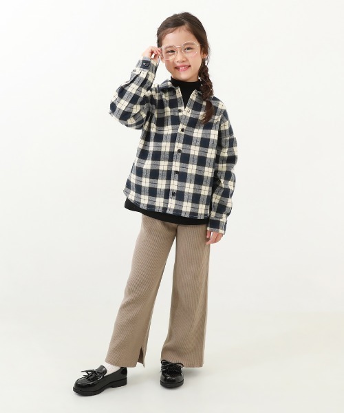 devirock（デビロック）の「洗える チクチクしない素肌ニット リブニット フレアパンツ（その他パンツ・キッズ・ダークグリーン/ブラック/グレー系/オフホワイト/ダークブラウン/チャコール/ピンク系その他2/イエロー系1・90cm/100cm/150cm/120cm/160cm/110cm/130cm/140cm）」の14枚目の写真