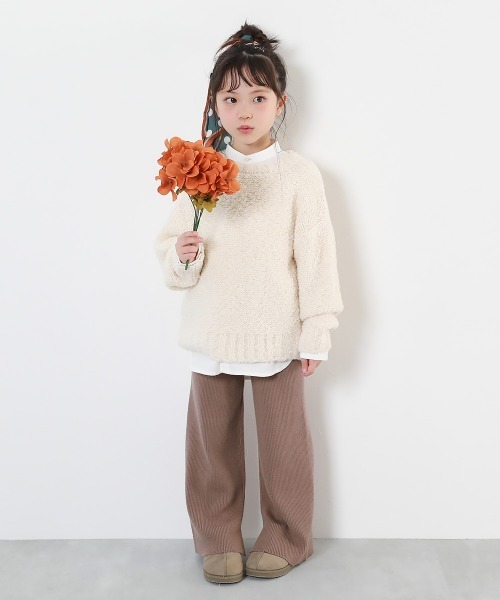 洗える チクチクしない素肌ニット リブニット フレアパンツ（その他