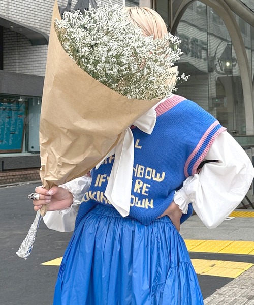 Alley by w closet（アリーバイダブルクローゼット）の「【Alley】ロゴニットベスト（ベスト・レディース・ブルー/ボルドー・FREE）」の9枚目の写真