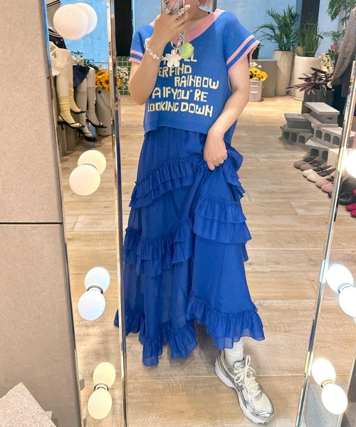 Alley by w closet（アリーバイダブルクローゼット）の「【Alley】ロゴニットベスト（ベスト・レディース・ブルー/ボルドー・FREE）」の11枚目の写真