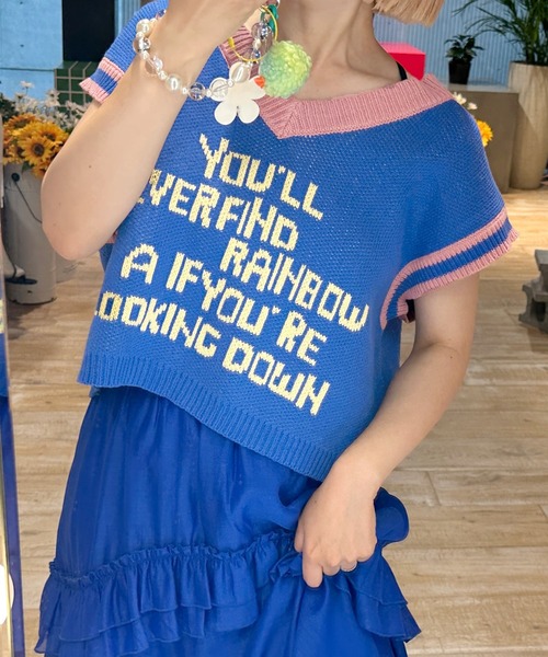 Alley by w closet（アリーバイダブルクローゼット）の「【Alley】ロゴニットベスト（ベスト・レディース・ブルー/ボルドー・FREE）」の12枚目の写真