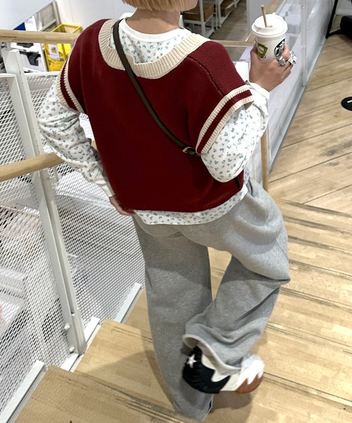 Alley by w closet（アリーバイダブルクローゼット）の「【Alley】ロゴニットベスト（ベスト・レディース・ブルー/ボルドー・FREE）」の15枚目の写真