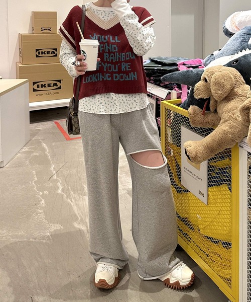 Alley by w closet（アリーバイダブルクローゼット）の「【Alley】ロゴニットベスト（ベスト・レディース・ブルー/ボルドー・FREE）」の18枚目の写真