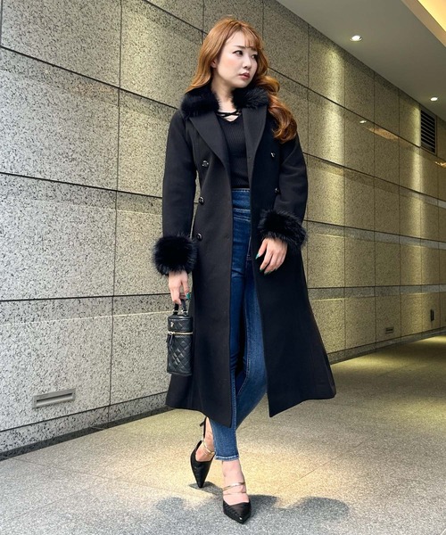 LIPSERVICE（リップサービス）の「ファーカラーマーメイドトレンチコート（トレンチコート・レディース・ブラック/アイボリー・S/M）」の11枚目の写真