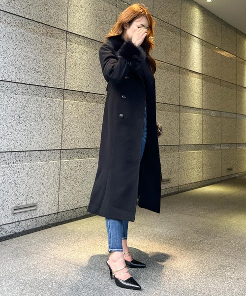 LIPSERVICE（リップサービス）の「ファーカラーマーメイドトレンチコート（トレンチコート・レディース・ブラック/アイボリー・S/M）」の6枚目の写真