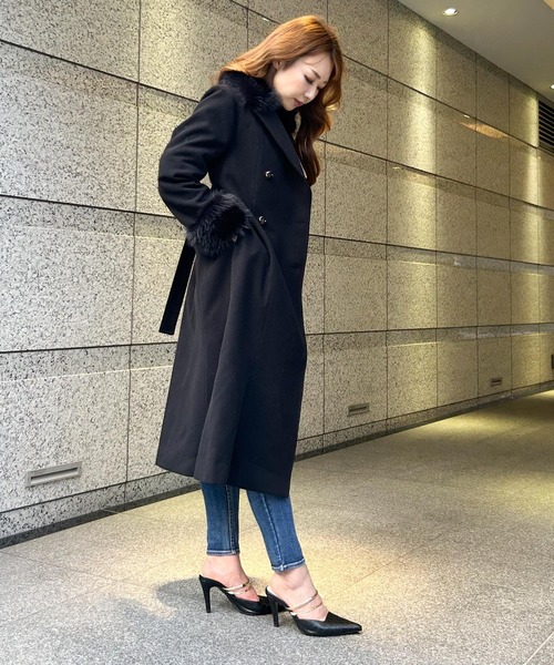 LIPSERVICE（リップサービス）の「ファーカラーマーメイドトレンチコート（トレンチコート・レディース・ブラック/アイボリー・S/M）」の8枚目の写真