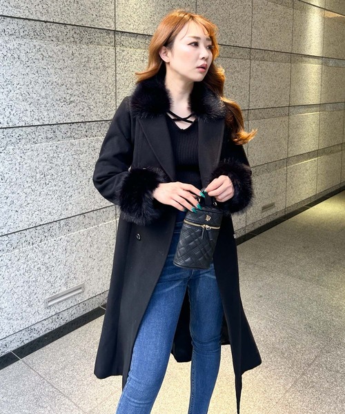 LIPSERVICE（リップサービス）の「ファーカラーマーメイドトレンチコート（トレンチコート・レディース・ブラック/アイボリー・S/M）」の9枚目の写真