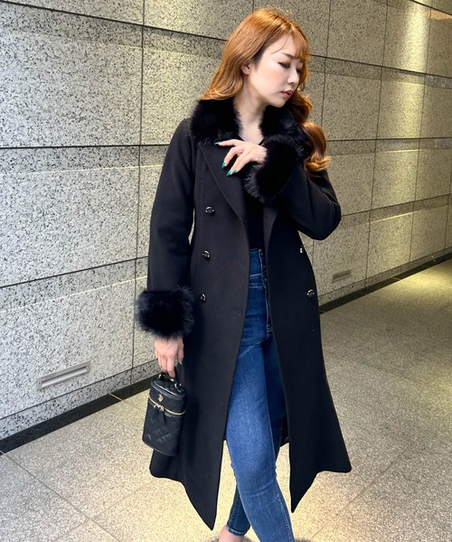 LIPSERVICE（リップサービス）の「ファーカラーマーメイドトレンチコート（トレンチコート・レディース・ブラック/アイボリー・S/M）」の7枚目の写真