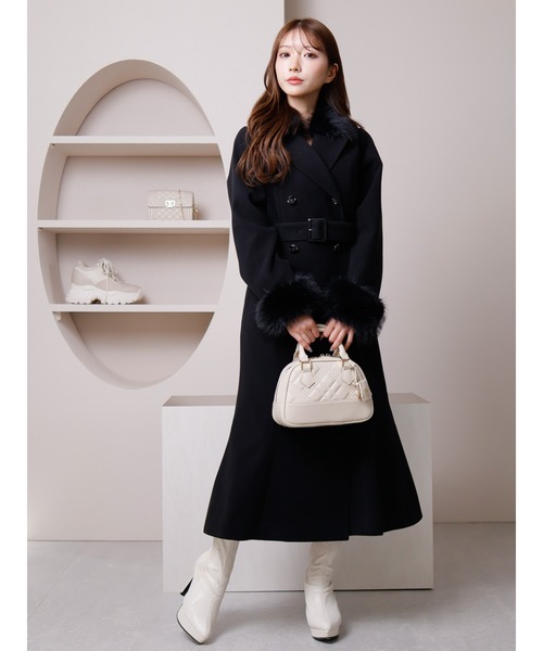 LIPSERVICE（リップサービス）の「ファーカラーマーメイドトレンチコート（トレンチコート・レディース・ブラック/アイボリー・S/M）」の14枚目の写真