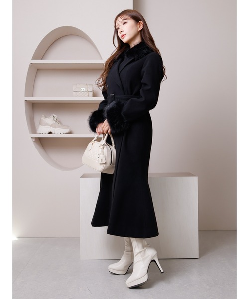 LIPSERVICE（リップサービス）の「ファーカラーマーメイドトレンチコート（トレンチコート・レディース・ブラック/アイボリー・S/M）」の13枚目の写真