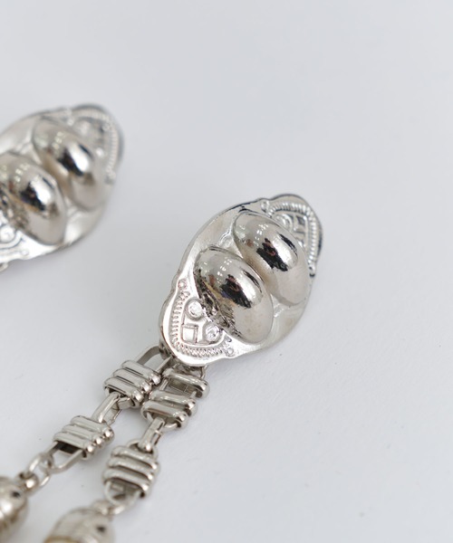 【TOGA PULLA/トーガプルラ】Metal chain fringe earrings/メタルチェーンフリンジイヤリング