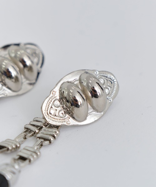 【TOGA PULLA/トーガプルラ】Metal chain fringe earrings/メタルチェーンフリンジイヤリング