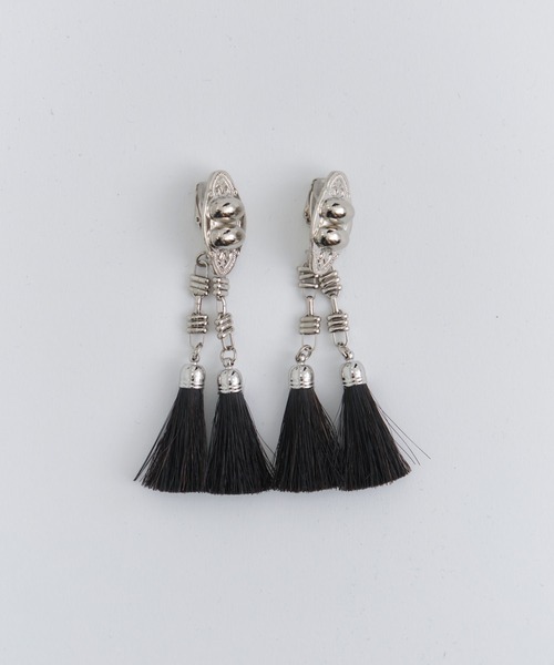 【TOGA PULLA/トーガプルラ】Metal chain fringe earrings/メタルチェーンフリンジイヤリング